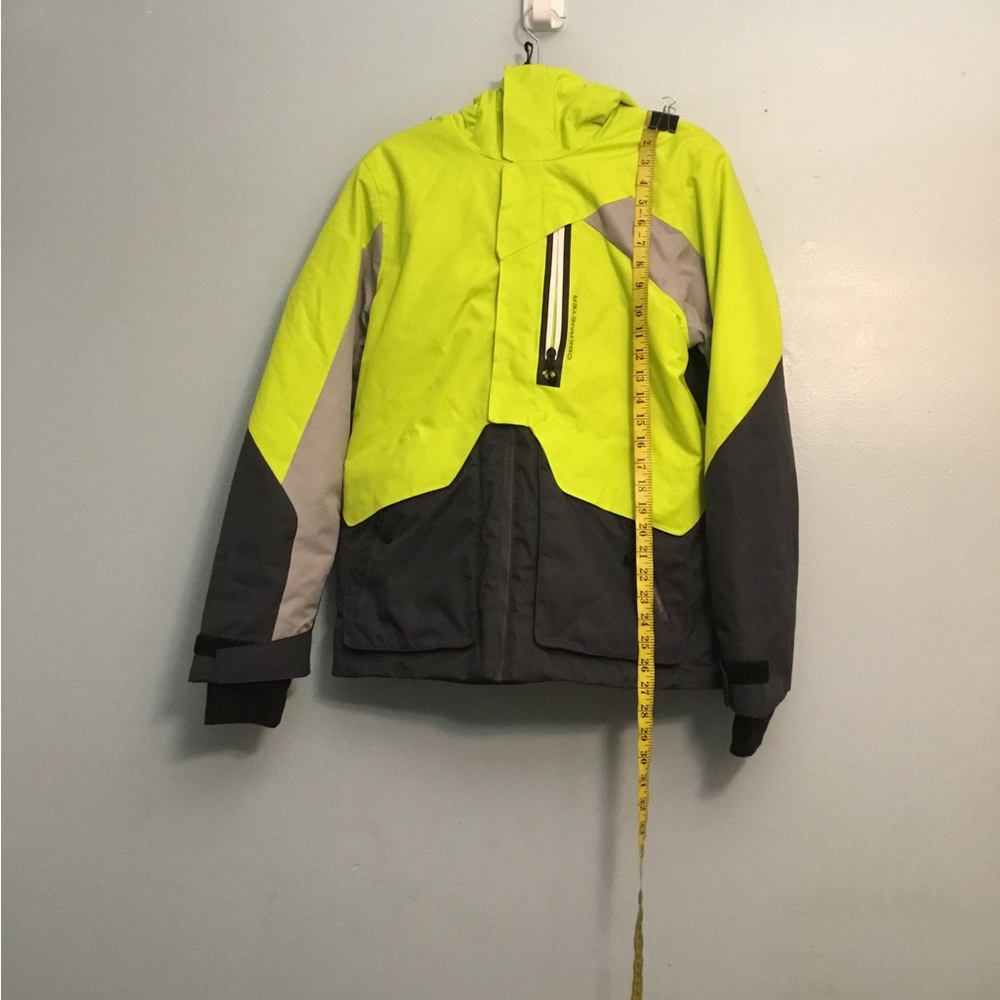 Obermeyer Neon Yellow and Dark Gray ski Puffer Jacket